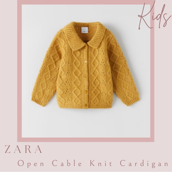 Zara Other - Zara Open Stitch Cable Knit Cardigan in Ochre